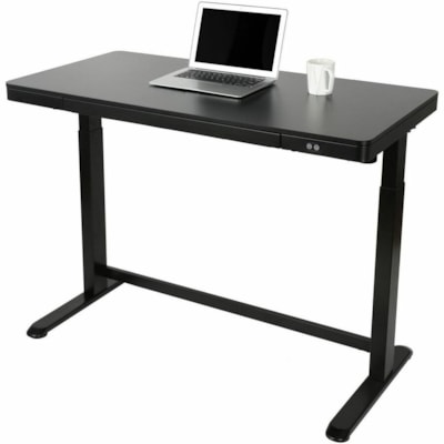 Realspace Electric 48" Height-Adjustable Standing Desk, Black - Modern Style - 1 Drawers - 2 Legs - 100 lb (45.36 kg) Capacity - Height Adjustable - 48" (1219.20 mm) Table Top Width x 23.6" (599.44 mm) Table Top Depth - 47.6" (1209.04 mm) Height - Business, Office - Assembly Required - Black, Metall  
