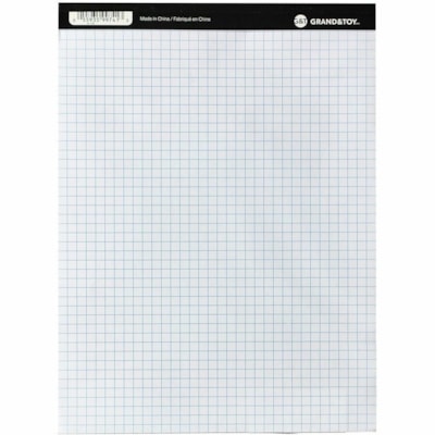 Bloc de papier Grand & Toy - 50 Feuilles - Collé - Quadrillé Front Ruling - Margin Avec ligne - format lettre - format 8 1/2 po (215,90 mm) x 11 po (279,40 mm) - Paper Blanc - Microperforé - 10 / emballage 4 CARREAUX/POUCE BLANC MICRO-PERFORATION 50FEUIL/BLOC