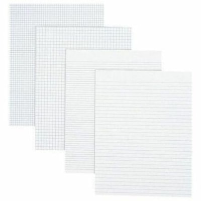 Grand & Toy Economy Letter-Size Pads, White with Quad Rule (4 sq), 8 1/2" x 11" , Pack of 5 - 96 Sheets - Ruled Margin - Letter - 8" (203.20 mm) x 11" (279.40 mm) Sheet Size - White Paper - 5 / Pack 96 SHEETS ECONOMY 