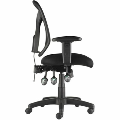 Realspace Chair - Fabric Seat - Black Mesh Back - Black Frame - Mid Back - 5-star Base - Black - Armrest - 1 Each  