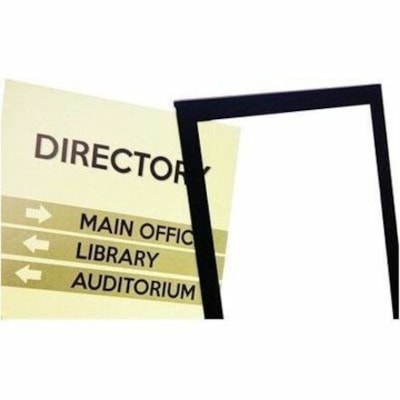 Grand & Toy Superior Image Slanted Sign Holder, Black Border, Letter-Size - 12" (304.80 mm) Width x 12.50" (317.50 mm) Height x 2.75" (69.85 mm) Depth - Top Loading, Durable, Easy to Use - Literature - Plastic - Black, Clear  