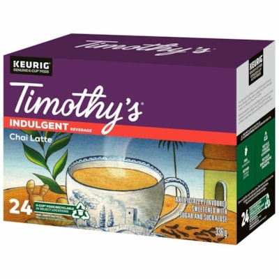Timothy's Chai Latte K-Cup Pods - Box of 24 - Compatible with K-Cup Brewer, Keurig 2 BrewerPer Box - 24 Packet  