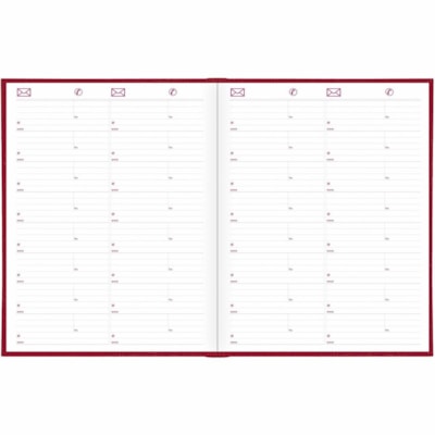 Brownline Traditional Daily Hard Cover Bound Journal 10" x 7-7/8" Red English - Daily - 12 Month - January 2025 to December 2025 - 1 Day Single Page Layout - 7 7/8" (200.03 mm) x 10" (254 mm) Sheet Size - Perfect - Desktop - Red - Red Cover - Notepad, Perforated Corner, Perpetual Calendar, Hard Cove  
