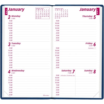 Brownline Brownline Monthly Pocket Planner - Weekly - January 2023 to December 2023 - 9:00 AM to 5:00 PM - Hourly - 1 Week Double Page Layout - 3 1/10" (78.74 mm) x 6" (152.40 mm) Sheet Size - Assorted - Pocket, Flexible, Tear-off, Phone Directory, Address Directory, Notepad, Reference Calendar - 1   