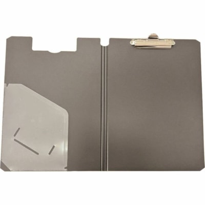 Grand & Toy Letter-size Clipboard Portfolio - 8 1/2" (215.90 mm) x 11" (279.40 mm) Sheet Size - Spring Clip - Polypropylene - Black - 1 / Unit 9.06"X 12.8" BLACK POLYPRPYLNE 
