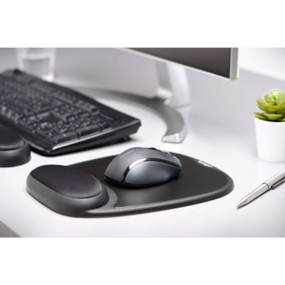 Kensington Comfort Gel Mouse Pad - Black - 1.50" (38.10 mm) Height x 9.37" (238 mm) Width x 13" (330.20 mm) Depth - Black - Gel - Skid Proof - 1   