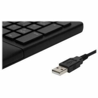 Kensington Pro Fit Ergo Wired Keyboard - Black - Cable Connectivity - USB Type A Interface - Windows 7, Windows 8, Windows 10 - PC - Black WIRED / USB - BLACK 
