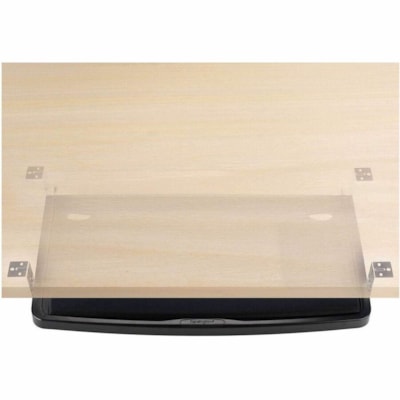 Kensington SmartFit Under-desk Comfort Keyboard Drawer - 13.5" (342.90 mm) Height x 25.9" (657.86 mm) Width - Black - High Impact Polystyrene (HIPS) - 1 EXTRA WIDE 26" TRAY W/MOUSING AERA HEIGHT ADJ.W/GEL WRIST PD