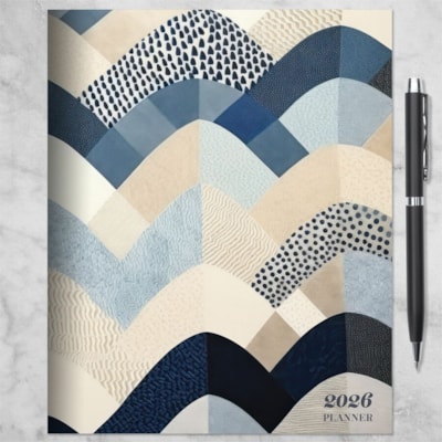 TF Publishing Agenda mensuel moyen Quilted Curves 2026 - Agenda mensuel moyen Quilted Curves 2026  