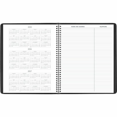At-A-Glance 2026 Monthly Planner - 11" H x 8-7/8" W - Black - English - Monthly - 15 Month - January 2026 to March 2027 - 1 Month Double Page Layout - 8 7/8" (225.30 mm) x 11" (279.40 mm) Sheet Size - Spiral Bound - Paper - Black Simulated Leather, Faux Leather Cover - Monthly Planner, Event Plannin 9 X 11 BLK ENGLISH 
