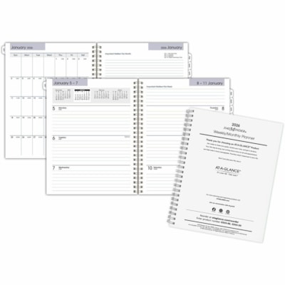 At-A-Glance Executive G5455026 Planner Refill - Weekly, Monthly - 12 Month - January 2026 to December 2026 - 1 Week, 1 Month Double Page Layout - 6 7/8" (174.63 mm) x 8 3/4" (222.25 mm) Sheet Size - Spiral Bound - Paper Cover - Monthly Tab, Expense Tracking, Contact Sheet, Bleed Resistant Paper - 1  FOR G54500 6-7/8 X 8-3/4 SFI CERTIFIED