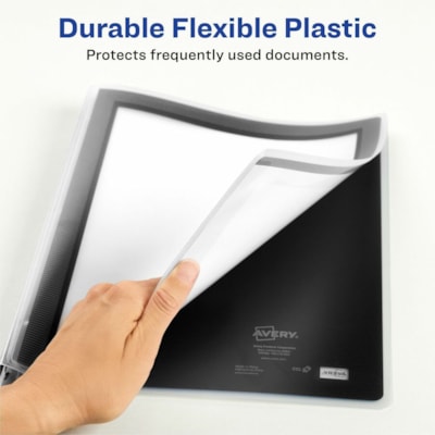 Avery® - Reliure Flexi-View(tm) ½" po , avec anneaux ronds, Bleu - 1/2 po (12,70 mm) Capcité du classeur - format lettre - format 8 1/2 po (215,90 mm) x 11 po (279,40 mm) - 100 Capacité en feuilles - 3 x 0,50 po (12,70 mm) Ring(s) - Fastener(s) : Anneau rond - Pocket(s) : 0, Int  " ROUND RINGS BLUE