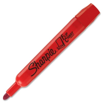 Sharpie - Marqueurs Flip Chart - Ogive Pointe de marqueur - Ink Variées - Encre à base d'eau - Barrel Variées - 4 / Ensemble 4/EMB  NOIR/ROUGE/BLEU/VERT 