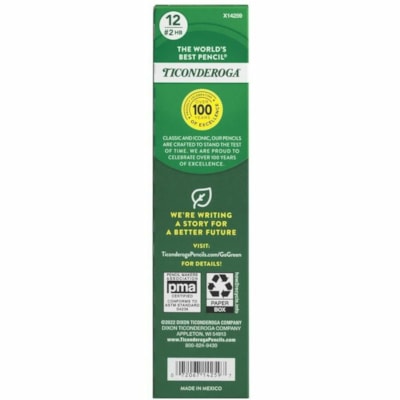 Ticonderoga - Crayon effaçable Ticonderoga - Lead Rouge - HB - 12 / boîte 12/BOX 