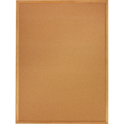 Quartet - Tableau d'affichage en liège de la série Classic - hauteur de la planche 36 po (914,40 mm) x largeur de la planche 48 po (1219,20 mm) - Surface Brun Liège naturel - Auto-guérissant, Souple, Résistants - Frame Chêne - 1 chaque 48X36 PO  CADRE CHENE 1 1/4 PO 