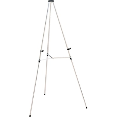 Quartet - Chevalet d'affichage télescopique léger - 25 lb (11339,81 g) Capacité de charge - hauteur de 66 po (1676,40 mm) - Aluminium, Acier, Métal - Argenté REGLABLE  38/66 PO  A UTILISER AVEC LE BLOC DE CONFERENCE 50T