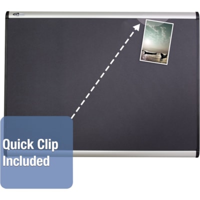 Quartet Prestige Plus Magnetic Bulletin Board - 24" (609.60 mm) Board Height x 36" (914.40 mm) Board Width - Gray Fabric Surface - Magnetic, Self-healing, Durable - Silver Aluminum Frame - 1 Each BULLETIN BOARD 3' X 2' MAGNETIC