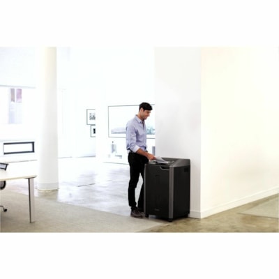 Fellowes Powershred® 425Ci 100% Jam Proof BAA Compliant Cross-Cut Shredder - Continuous Shredder - Cross Cut - 30 Per Pass - for shredding Staples, Credit Card, CD, DVD, Paper Clip, Junk Mail, Paper - 0.2" (3.96 mm) x 1.1" (28.58 mm) Shred Size - P-4 - 4 in/s (101.60 mm/s) - 12" (304.80 mm) Thro 28 SHTS CROSS CUT SHRED SIZE 4MM X 28.5MM 30 GAL