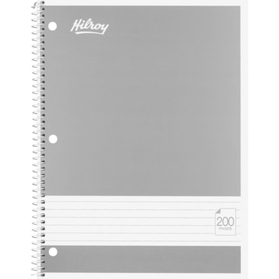 Hilroy - Cahier à spirales - 100 Feuilles - 200 Pages - Avec ligne Réglure - format lettre - Papier Blanc - Couverture Noir, Rose, Gris, Vert, Bleu - Fiches - 1 chaque 200 PAGES 
