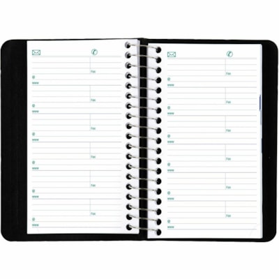 Blueline 2026 12-Month Daily Pocket Planner - January to December - 6" x 3-1/2" - Black - Bilingual - Daily - 12 Month - January 2026 to December 2026 - 7:00 AM to 7:30 PM - Half-hourly - 1 Day Single Page Layout - 3 1/2" (88.90 mm) x 6" (152.40 mm) Sheet Size - Spiral Bound - Black - Paper - Biling  
