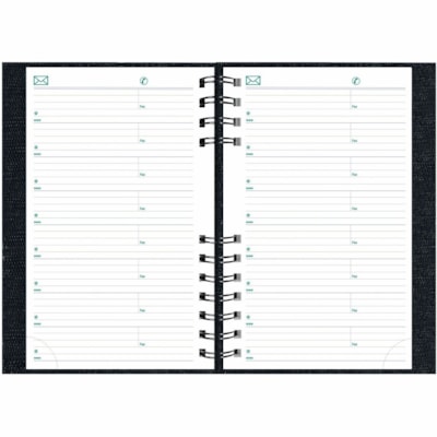 Blueline 2026 CoilPro 12-Month Daily Planner - January to December - 8" x 5" - Black - Bilingual - Julian Dates - Daily - 12 Month - January 2026 to December 2026 - 7:00 AM to 7:30 PM - Half-hourly - 1 Day Single Page Layout - 5" (127 mm) x 8" (203.20 mm) Sheet Size - Twin Wire - Black - Self-adhesi  