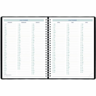Blueline 2026 Timanager 13-Month Weekly/Monthly Planner - December to December - 10-1/4" x 7-5/8" - Black - English - Julian Dates - Weekly, Monthly - 13 Month - December 2025 to December 2026 - 7:00 AM to 8:30 PM - Half-hourly - 1 Week Double Page Layout - 7 5/8" (193.68 mm) x 10 1/4" (260.35 mm) S  