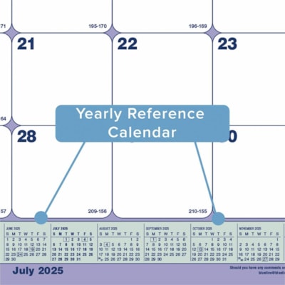Blueline 2025-2026 - Sous-main/calendrier académique mensuel - 13 mois (juillet à juillet) - 21-1/4 po x 16 po - Anglais - Académique - Mensuel - 13 Mois - Juillet 2025 à Juillet 2026 - 1 Mois Disposition page unique - format 21 1/4 po (539,75 mm) x 16 po (406,40 mm) - 2 xsTrous -  