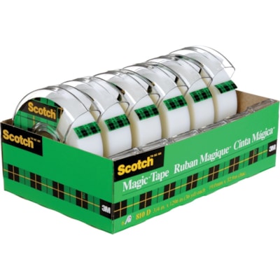 Scotch Magic Invisible Tape Dispenser 3/4" (19 mm x 32.9 m) - 36 yd (32.9 m) Length x 0.75" (19 mm) Width - Clear - Dispenser Included - Desktop Dispenser - 1 / Pack 32.9M LONG SCOTCH BRAND 