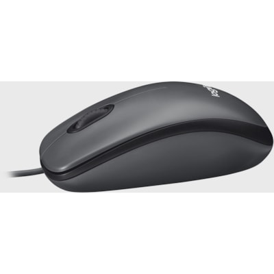 Logitech M100 Wired USB Mouse, 3-Buttons,1000 DPI Optical Tracking, Ambidextrous, Compatible with PC, Mac, Laptop (Gray) - Optical - Cable - Black - USB - 1000 dpi - Scroll Wheel - 3 Button(s) - Symmetrical - 1 LOGITECH M100 OPT. MOUSE - BLK 