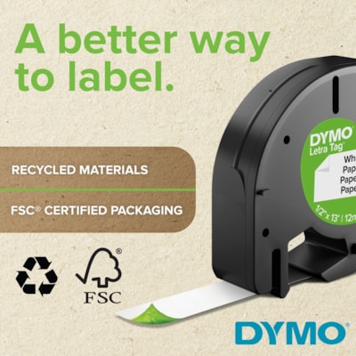 Dymo D1 Electronic Tape Cartridge - 1/2" (12.70 mm) Width x 23 ft (7 m) Length - Rectangle - Thermal Transfer - Clear - Polyester - Scratch Resistant, Chemical Resistant - 1 Each ELECTR.LABELMAKER 12MM 23 FT DYMO 1000 2000 3500 4500 500