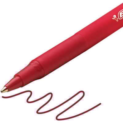 BIC Soft Feel Red Retractable Ballpoint Pens, Medium Point (1.0mm), 12-Count Pack, Red Pens With Soft-Touch Comfort Grip - 1 mm (0.04") Medium Pen Point - Retractable - Red Ink - 12 / Box BIC DISPOSABLE SOFT FEEL 