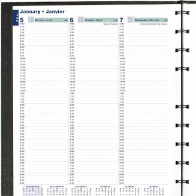 Blueline 2026 MiracleBind CoilPro 12-Months Weekly Planner - January to December - 11" x 9-1/16" - Black - Bilingual - Weekly - 12 Month - January 2026 to December 2026 - 7:00 AM to 8:45 PM - Quarter-hourly - Monday - Friday, 7:00 AM to 4:45 PM - Quarter-hourly - Saturday - 1 Week Double Page Layout  