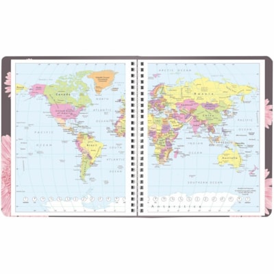 Blueline 2026 Pink Ribbon 14-Month Monthly Planner - December to January - 8-7/8" x 7-1/8" - Pink Daisy - Bilingual - Monthly - 14 Month - December 2025 to January 2027 - 1 Month Double Page Layout - 8 7/8" (225.43 mm) x 7 1/8" (180.98 mm) Sheet Size - Twin Wire - Pink Daisy - Paper - Pink Cover - 0  