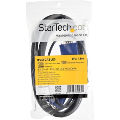 StarTech.com StarTech.com 2-in-1 - Video / USB cable - 4 pin USB Type A, HD-15 (M) - HD-15 (M) - 3.05 m - 10ft KVM Cable - USB KVM Cable - KVM Switch Cable - VGA KVM Cable t Connector - Male Left Gender  - VGA Right Connect