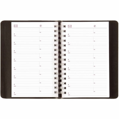 Brownline 2026 Essential 12-Month Daily Planner - January to December - 8" x 5" - Black - English - Daily - 12 Month - January 2026 to December 2026 - 7:00 AM to 7:30 PM - Half-hourly - 5" (127 mm) x 8" (203.20 mm) Sheet Size - Twin Wire - Black - Paper - Flexible, Durable, Hard Cover, Monthly Plann  