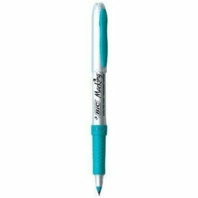 BIC Intensity Fashion Permanent Markers, Ultra Fine Point, Assorted colours, Non-Slip Grip For Comfort & Control, 12-Count - Ultra Fine Marker Point - Aqua, Black, Blue, Brown, Green, Lime, Orange, Pink, Purple, Red, Sky Blue, ... Ink MARKING PERMANENT MARKERS ULTRA FINE TIP 12-PACK
