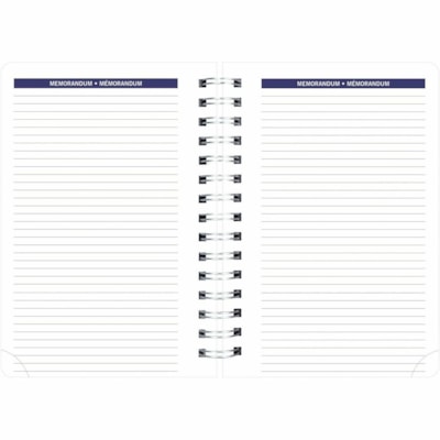 Blueline 2026 DuraGlobe 12-Month Daily Planner - January to December - 8" x 5" - Black - Bilingual - Julian Dates - Daily - 12 Month - January 2026 to December 2026 - 7:00 AM to 7:30 PM - Half-hourly - Monday - Friday - 1 Day Single Page Layout - 5" (127 mm) x 8" (203.20 mm) Sheet Size - Twin Wire -  