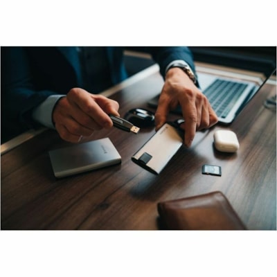 Microban 64GB Store 'n' Go V3 USB 3.2 Gen 1 Flash Drive - Gray - 64 GB - USB 3.2 (Gen 1) Type A - 80 MB/s Read Speed - 25 MB/s Write Speed - Gray - Lifetime Warranty - 1 Each BLACK & GRAY 