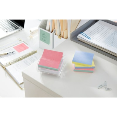 Post-it® Greener Dispenser Notes - Sweet Sprinkles Color Collection - 600 - 3" (76.20 mm) Flag/Note Width x 3" (76.20 mm) Flag/Note Length - Square - 100 Sheets per Pad - Unruled - Positively Pink, Fresh Mint, Moonstone - Paper - Repositionable, Self-adhesive - Recycled ASSORTED COLOURS 3" X 3" 6 PADS/PACK