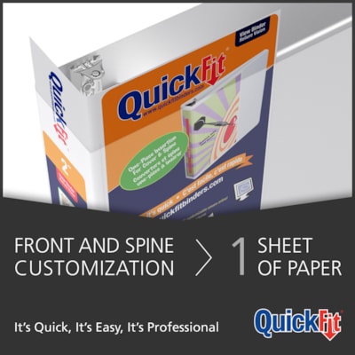 QuickFit - Reliure Deluxe QuickFit à anneaux ronds pour tableur juridique - 2 po (50,80 mm) Capcité du classeur - format légal - format 8 1/2 po (215,90 mm) x 14 po (355,60 mm) - 475 Capacité en feuilles - 3 Ring(s) - Fastener(s) : Anneau rond - Pocket(s) : 2, Avant et arri HEAVY-DUTY COMMERCIAL GRADE CO 