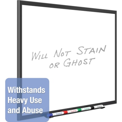 Quartet - Dry Erase Board Premium DuraMax - largeur de 96 po (2438,40 mm) x hauteur de 48 po (1219,20 mm) - Surface Blanc Porcelaine - Frame Noir Aluminium - Rectangle - Horizontale/Verticale - Magnétique - 1 / chaque PORCELAIN CLASSIC PREMIUM BLACK FRAME