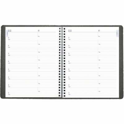 Blueline 2026 Net Zero Carbon 14-Month Planner - December to January - 9-1/4" x 7-1/4" - Black - Bilingual - Monthly - 14 Month - December 2025 to January 2027 - 1 Month Double Page Layout - 7 1/4" (184.15 mm) x 9 1/4" (234.95 mm) Sheet Size - Twin Wire - Black - Paper - Holiday Listing, Moon Phases  