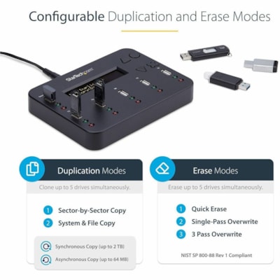 StarTech.com Duplicateur de Carte M ©ment erase jusque Ã  cinq USB  flash unitÃ©s simul