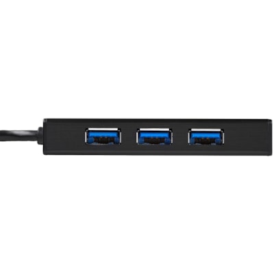StarTech.com 3 Port Portable USB 3.0 Hub with Gigabit Ethernet Adapter NIC - 5Gbps - Aluminum w/ Cable - Add 3 external USB 3.0 ports w/ UASP and a Gb Ethernet port to your laptop through one USB 3.0 port - 3 Port Portable USB 3.0 Hub w/ Gb Ethernet Adapter NIC - Works w/ Microsoft Surface Pro 4, Su  PERP 
