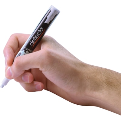 Deflecto Wet Erase Markers - Fine Chisel, Bold Marker Point - White Ink - 4 / Pack SET OF 4 