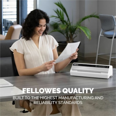 Fellowes Saturn3i 95 Laminator & Pouch Starter Kit - Pouch - 9.50" (241.30 mm) Lamination Width - 5 mil (0.13 mm) Lamination Thickness - 4.13" (104.90 mm) Height x 17.19" (436.63 mm) Width x 5.50" (139.70 mm) Depth 12"/MIN THRU SPED.60SEC WARMUP HOT & COLD. POUCH STARTER KIT
