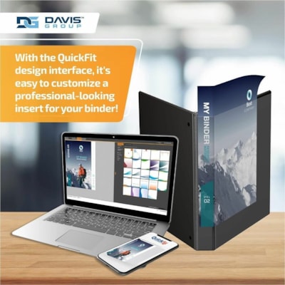 QuickFit View Binder, 3-Ring Binder, Angle D Ring, 4 Inch, Black - 4" (101.60 mm) Binder Capacity - 8 1/2" (215.90 mm) x 11" (279.40 mm) Sheet Size - 750 Sheet Capacity - 3 x 4" (101.60 mm) Ring(s) - Fastener(s): D-Ring - Pocket(s): 2, Internal - Polypropylene - Black - Ink-transfer Resistant, Locki D-RING  OVERLAY USES LTTR SIZE PAPER FOR CUSTOM INSERT