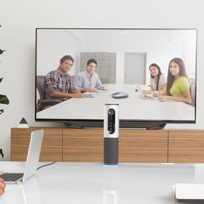 Logitech ConferenceCam Connect Video Conferencing Camera - Silver - USB - 1 Pack(s) - 1920 x 1080 Video - Auto-focus - 90° Angle - 4x Digital Zoom - Microphone - Wireless LAN - For Computer  