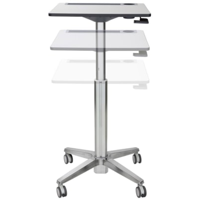 Ergotron - Bureau d'étudiant LearnFit - Top Stratifiés haute pression (HPL) Rectangulaire - Base Mélamine - 15 lb (6,80 kg) Capacité - Hauteur réglable - 33,5 po (850,90 mm) à 48,5 po (1231,90 mm) Adjustment - longueur du plateau de table 24 po (609,60 mm) x l   worksurface avec intergated cupholder   tablette