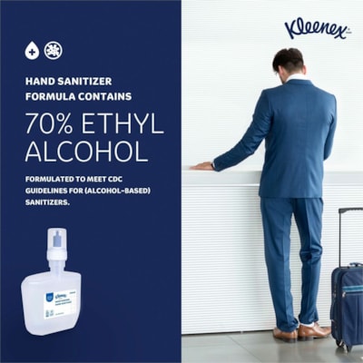 Kleenex® Ultra Hand Sanitizer Foam - 1.20 L - Bacteria Remover - Hand, Skin - Moisturizing - Clear - Dye-free, Quick Drying, Non-sticky, Fragrance-free - 2 / Carton ELECTRONIC CASSETTE  2/CTN 